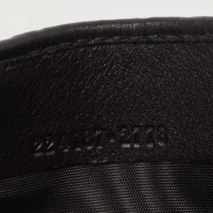 Pre Owned Gucci Black Guccissima Leather Web Money Clip Bi-Fold Wallet