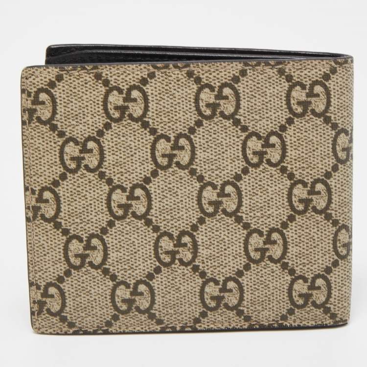 مملوكة مسبقًا Gucci Beige GG Supreme Canvas Tiger Print Bifold Wallet