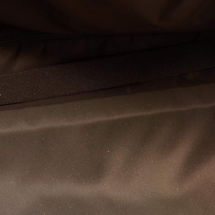 Pre Owned Gucci Dark Brown/Beige GG Supreme Canvas 2 Wheel Duffle Luggage Bag