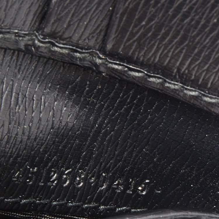Pre Owned Gucci Black Leather Kingsnake Print Bifold Wallet