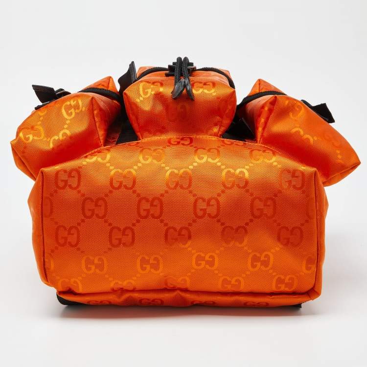 Pre Owned Gucci Orange GG Nylon Off The Grid Backpack