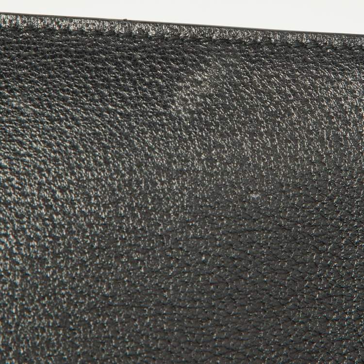 Pre Owned Gucci Black Leather Zip Pouch
