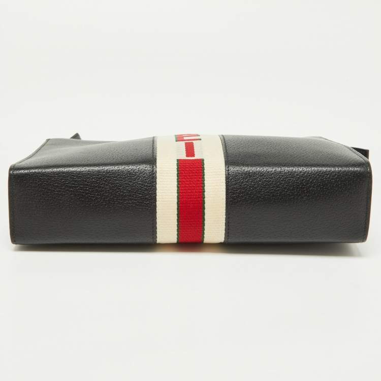 Pre Owned Gucci Black Leather Zip Pouch