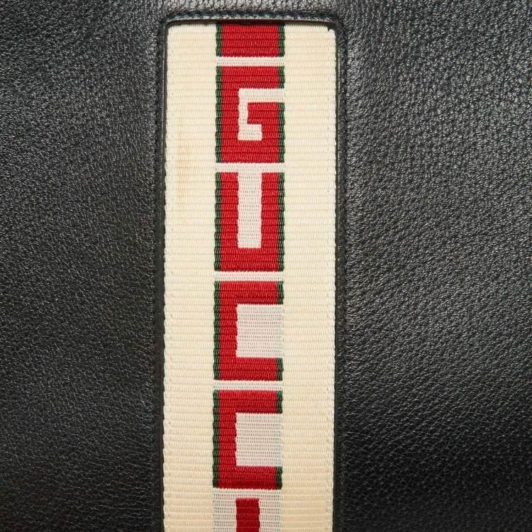 Pre Owned Gucci Black Leather Zip Pouch