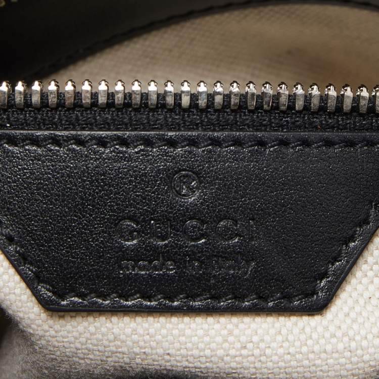 Pre Owned Gucci Black Guccissima Perforated Leather Crossbody Bag