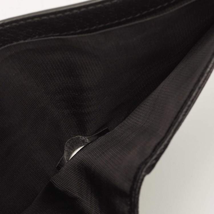 Pre Owned Gucci Black Leather Bee Star Bifold Wallet