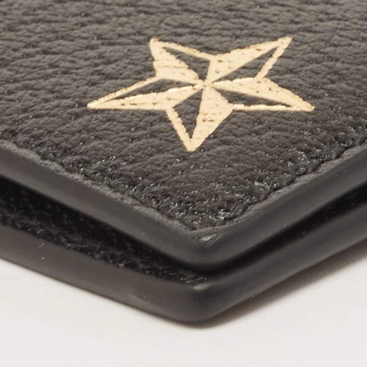 Pre Owned Gucci Black Leather Bee Star Bifold Wallet