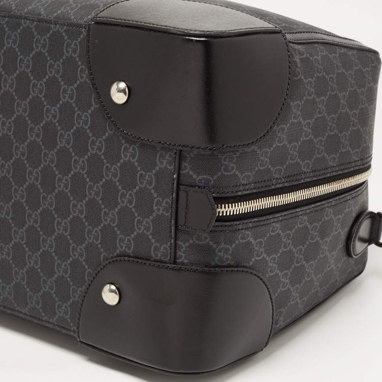 Pre Owned Gucci Black GG Supreme Canvas Interlocking G Duffle Bag