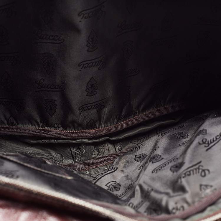 مملوكة مسبقًا Gucci Burgundy Leather Double Pocket Messenger Bag