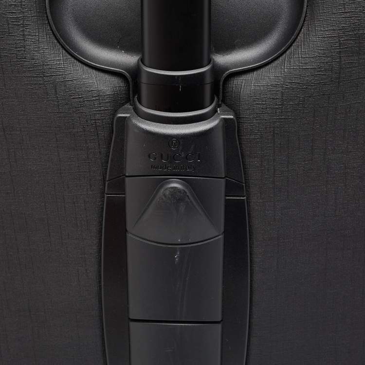 Pre Owned Gucci Black Coated Canvas Interlocking G Trolley Luggage