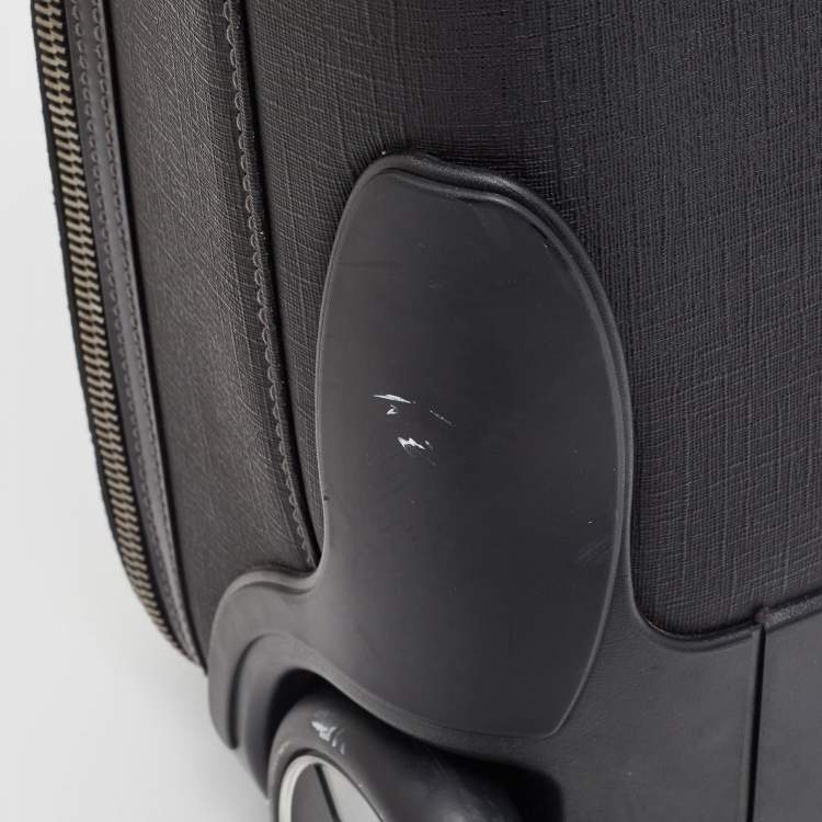 Pre Owned Gucci Black Coated Canvas Interlocking G Trolley Luggage