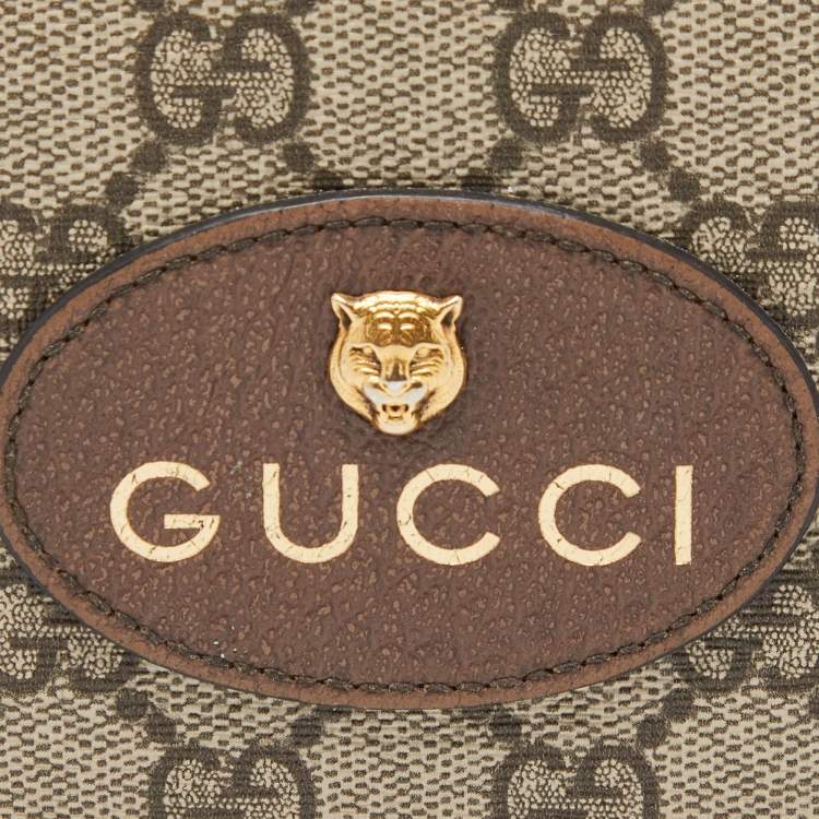 Pre Owned Gucci Beige GG Supreme Canvas and Leather Bifold Wallet