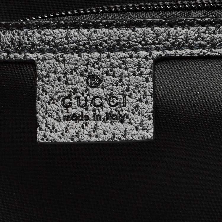 Pre Owned Gucci Green/Black GG Nylon and Leather Small Off The Grid Trolley