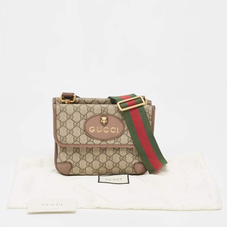 مملوكة مسبقًا Gucci Beige GG Supreme Canvas and Leather Small Neo Vintage Messenger Bag