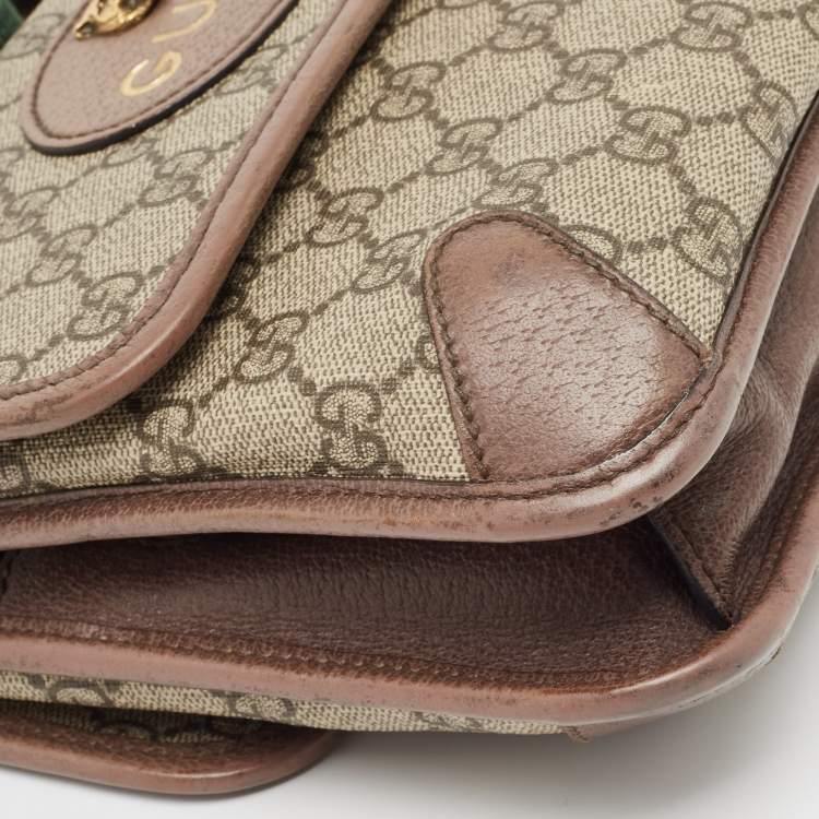 مملوكة مسبقًا Gucci Beige GG Supreme Canvas and Leather Small Neo Vintage Messenger Bag