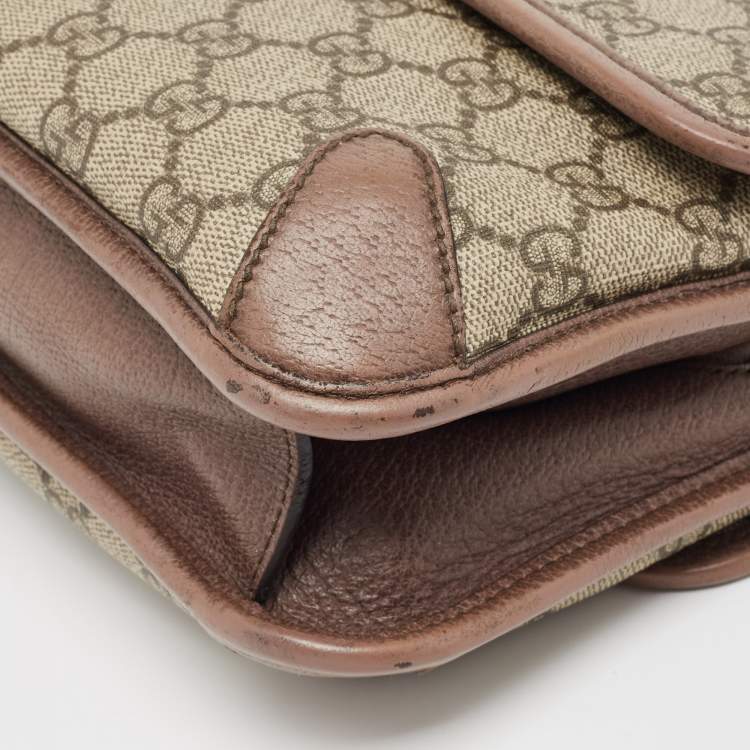 مملوكة مسبقًا Gucci Beige GG Supreme Canvas and Leather Small Neo Vintage Messenger Bag