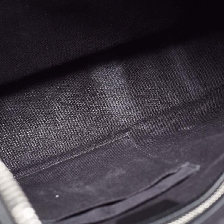 Pre Owned Gucci Black/Grey GG Supreme Canvas and Leather Briefcase Bag
