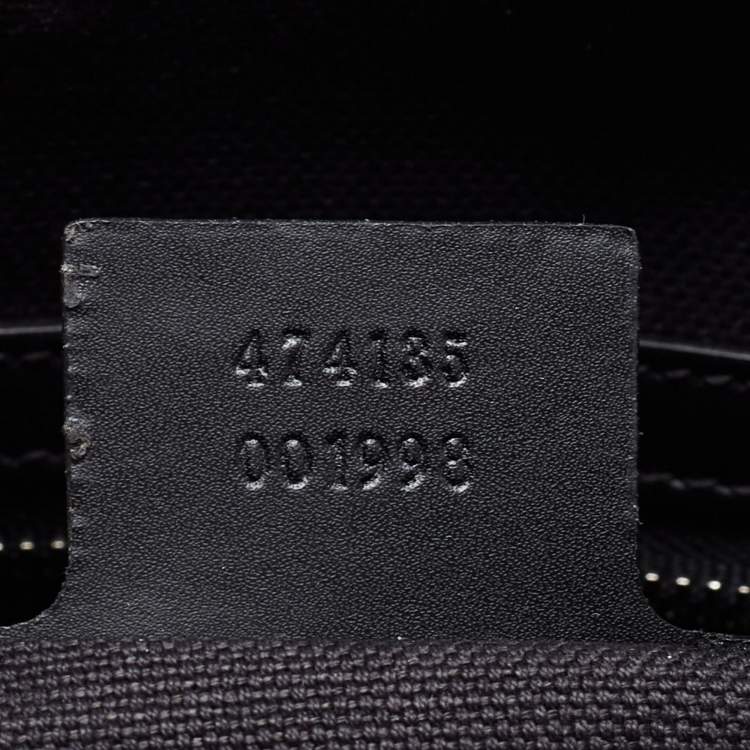 Pre Owned Gucci Black/Grey GG Supreme Canvas and Leather Briefcase Bag
