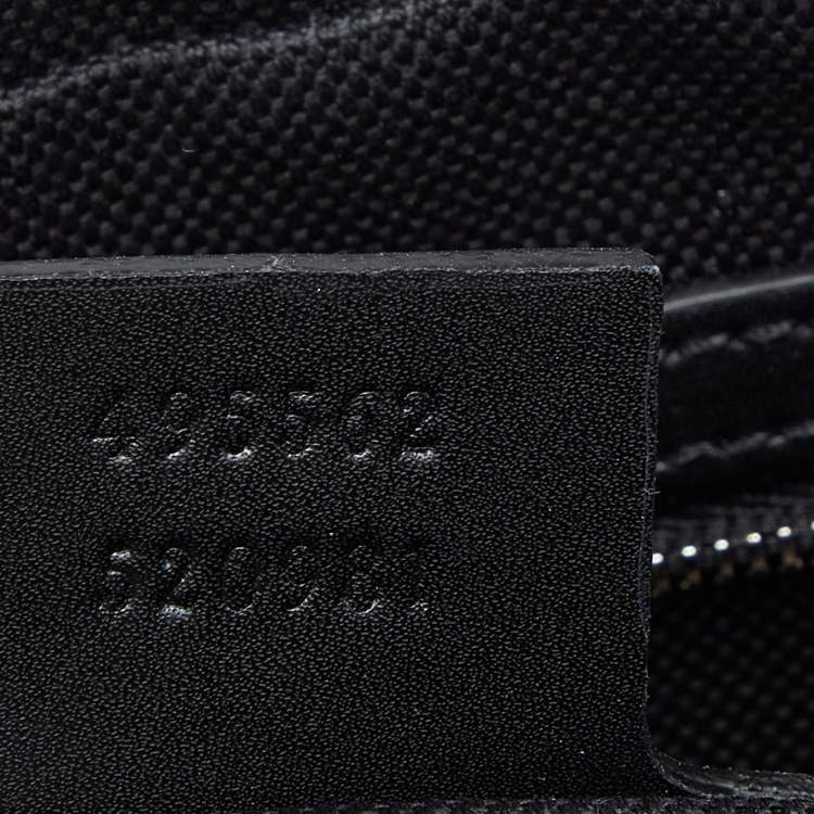 Pre Owned Gucci Black/Grey GG Supreme Canvas and Leather Wristlet Pouch