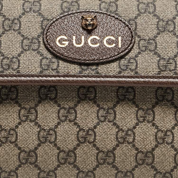 Pre Owned Gucci Beige GG Supreme Canvas and Leather Neo Vintage Belt Bag