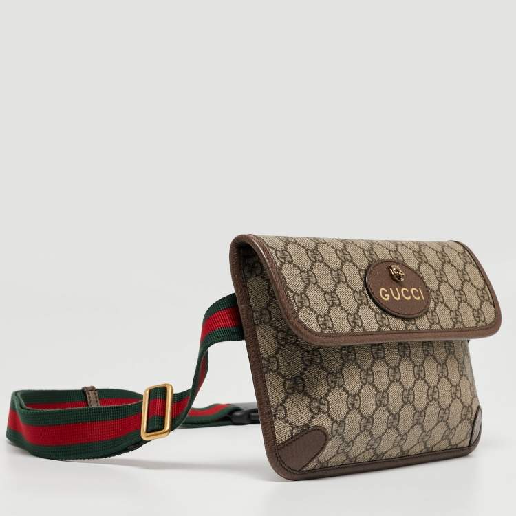 Pre Owned Gucci Beige GG Supreme Canvas and Leather Neo Vintage Belt Bag