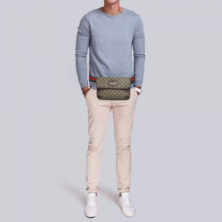Pre Owned Gucci Beige GG Supreme Canvas and Leather Neo Vintage Belt Bag