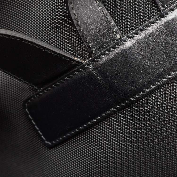 Pre Owned Gucci Black Techno Canvas Web Fold Over Backpack