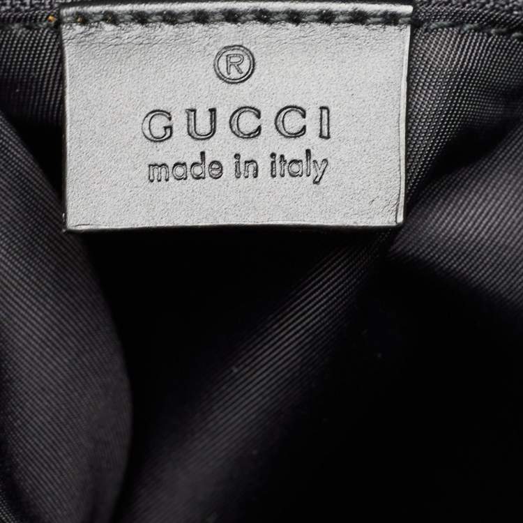 Pre Owned Gucci Black Techno Canvas Web Fold Over Backpack