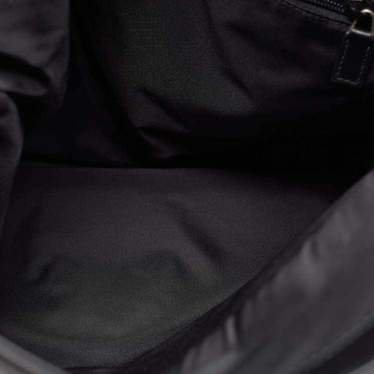 Pre Owned Gucci Black Techno Canvas Web Fold Over Backpack