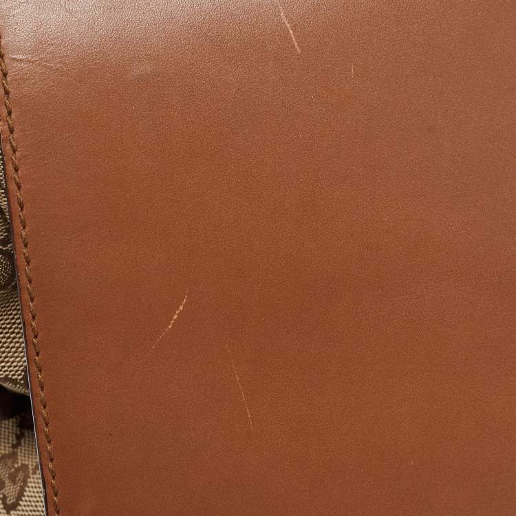 مملوكة مسبقًا Gucci Brown/Beige GG Canvas and Leather Messenger Bag