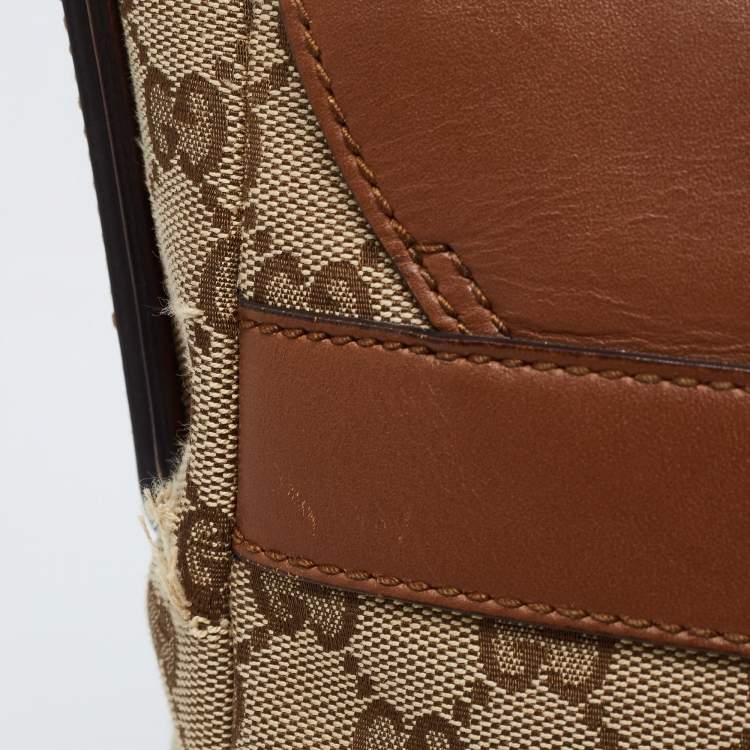 مملوكة مسبقًا Gucci Brown/Beige GG Canvas and Leather Messenger Bag