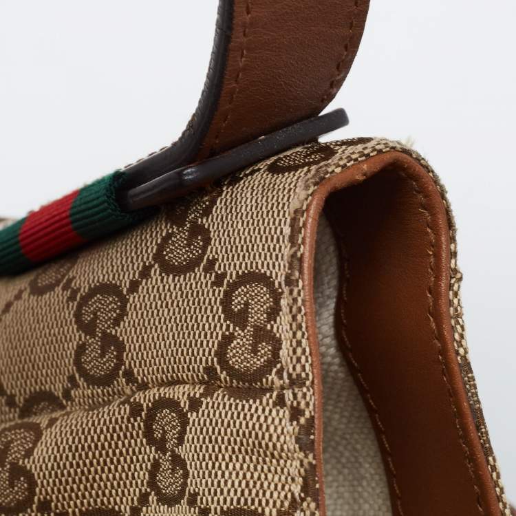 مملوكة مسبقًا Gucci Brown/Beige GG Canvas and Leather Messenger Bag