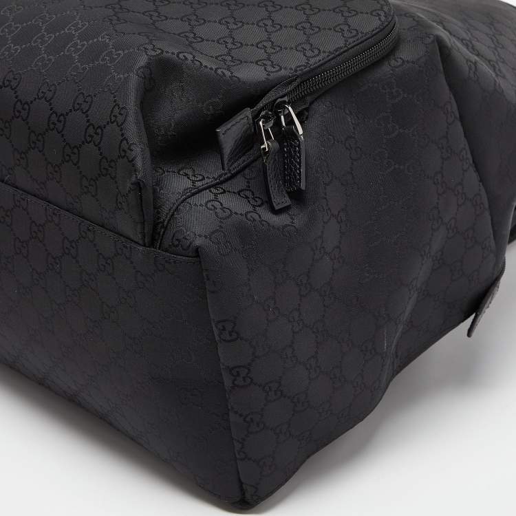 Pre Owned Gucci Black GG Nylon Backpack