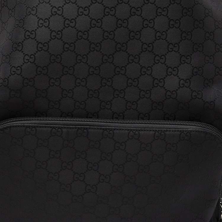 Pre Owned Gucci Black GG Nylon Backpack
