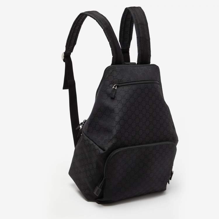Pre Owned Gucci Black GG Nylon Backpack