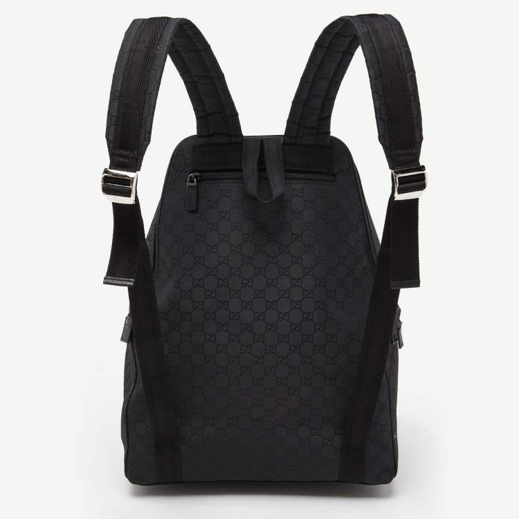 Pre Owned Gucci Black GG Nylon Backpack