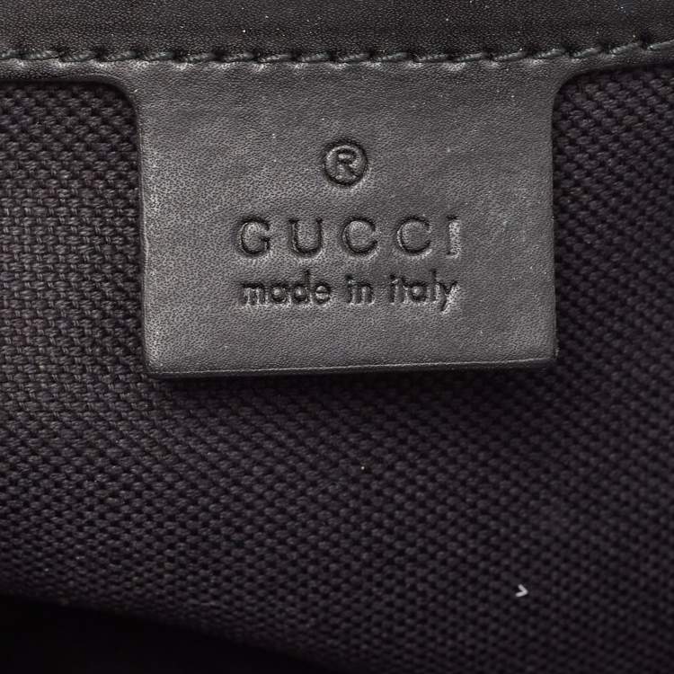 Pre Owned Gucci Black GG Supreme Canvas and Leather Belt Bag
