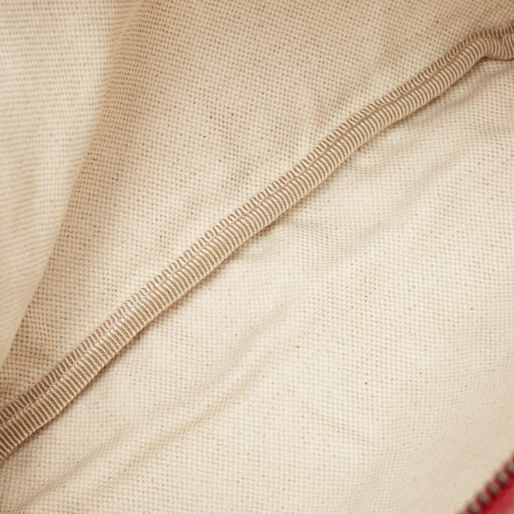 Pre Owned Gucci Red Leather Logo Web Belt Bag