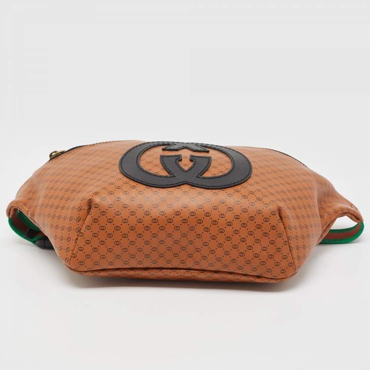 مملوكة مسبقًا Gucci X Dapper Dan Brown Micro GG Leather Logo Belt Bag