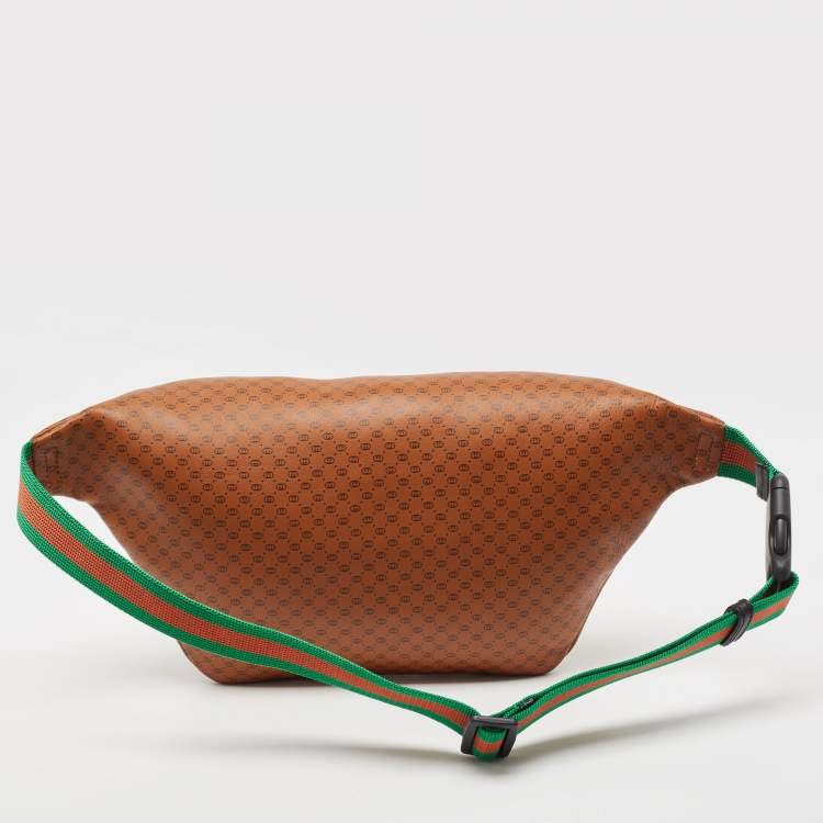 مملوكة مسبقًا Gucci X Dapper Dan Brown Micro GG Leather Logo Belt Bag
