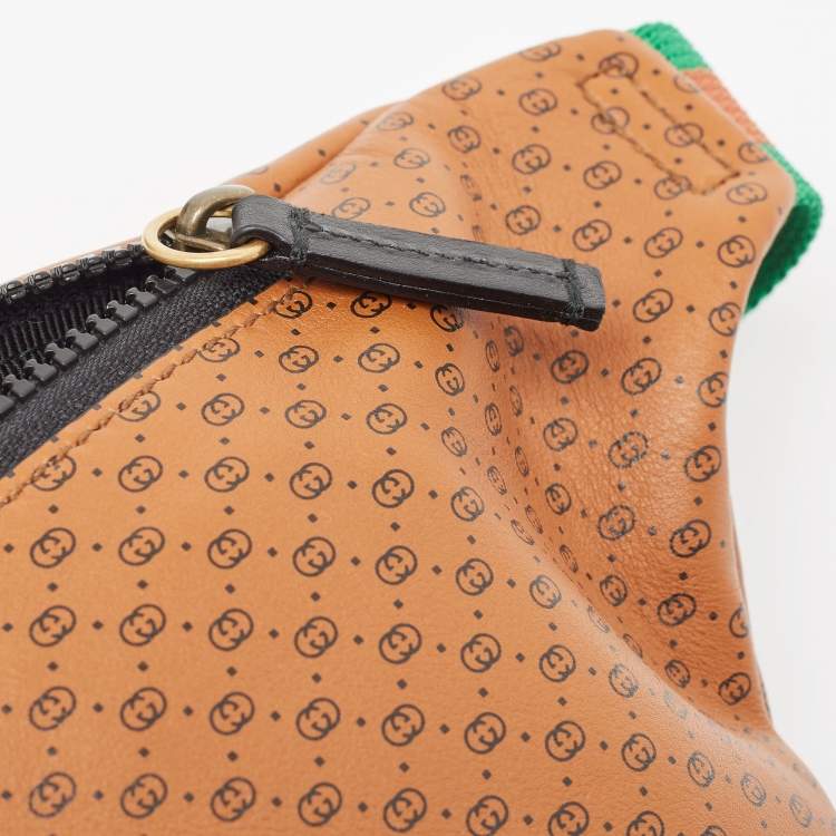 مملوكة مسبقًا Gucci X Dapper Dan Brown Micro GG Leather Logo Belt Bag