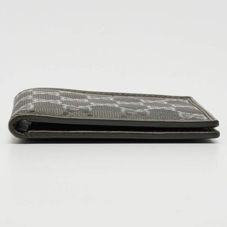 Pre Owned Gucci Military Green GG Imprime Canvas Bifold Wallet