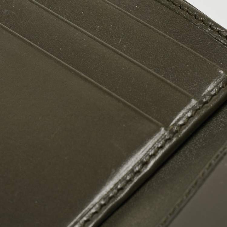 Pre Owned Gucci Military Green GG Imprime Canvas Bifold Wallet