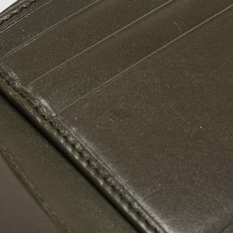 Pre Owned Gucci Military Green GG Imprime Canvas Bifold Wallet