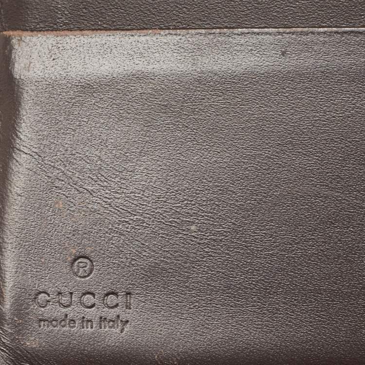 Pre Owned Gucci Beige GG Supreme Canvas Web Bifold Compact Wallet 