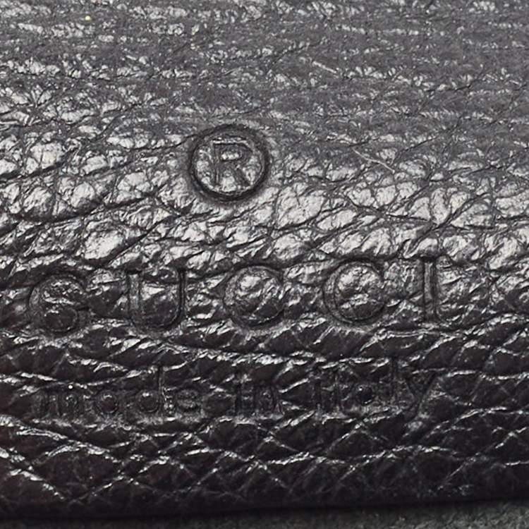 Pre Owned Gucci Black Logo Web Zip Pouch