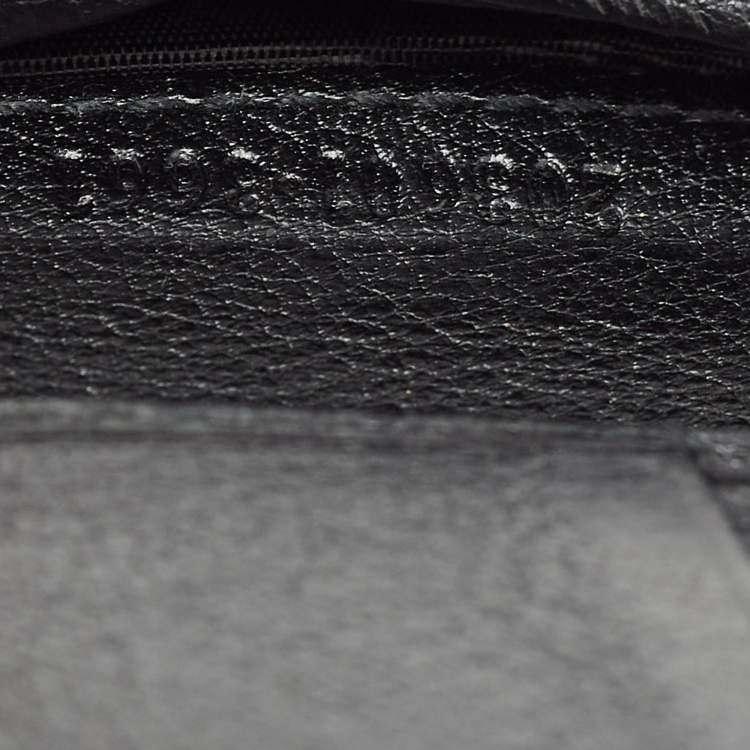 مملوكة مسبقًا Gucci Black Guccissima Leather Crest Bifold Wallet