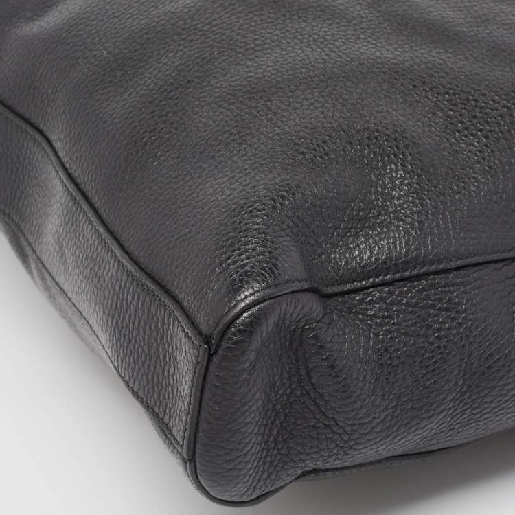 Pre Owned Gucci Black Leather Briefcase Bag