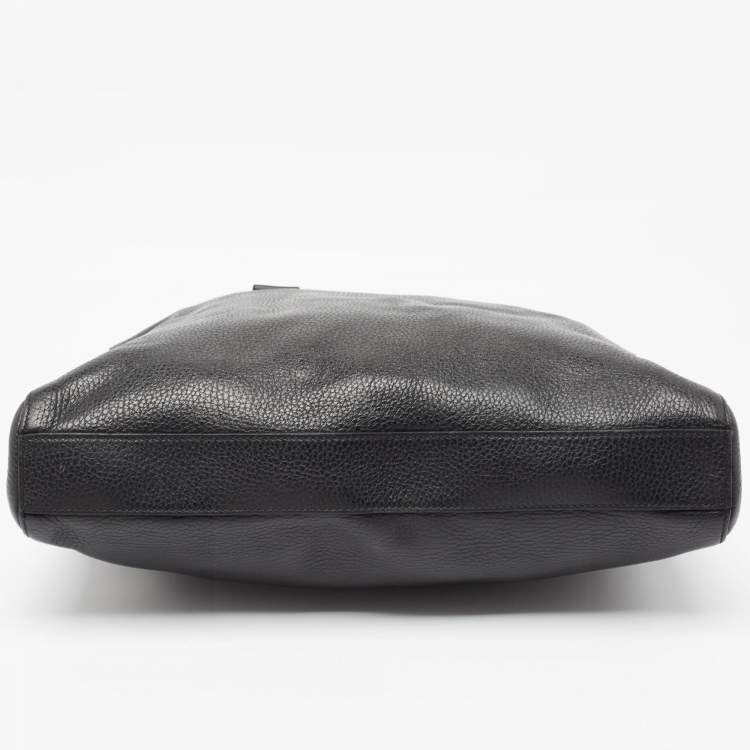 Pre Owned Gucci Black Leather Briefcase Bag