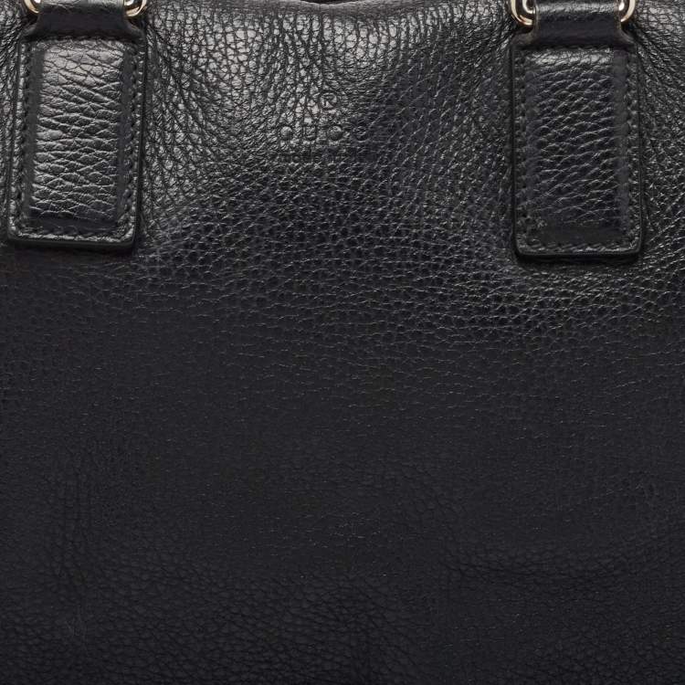Pre Owned Gucci Black Leather Briefcase Bag